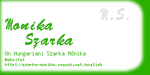 monika szarka business card